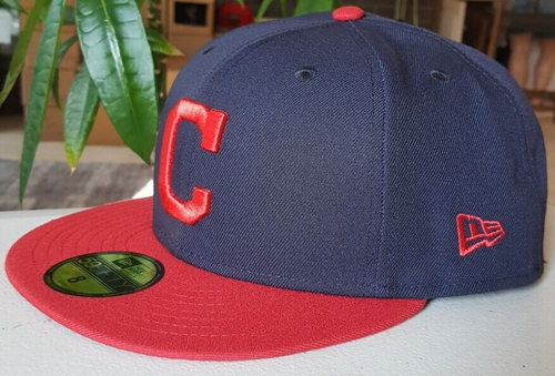 Cleveland Guardians MLB New Era 59FIFTY Fitted hats Blue/Red Size 7 - Picture 2 of 5