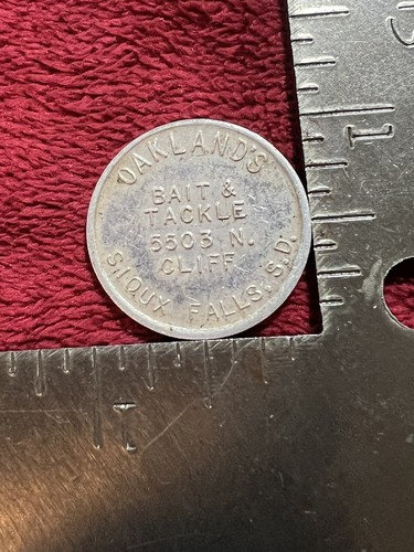 Vintage 10 Cent Handelsmedaille von Oakland’s Bait & Tackle in Sioux Falls, SD. - Bild 4 von 4