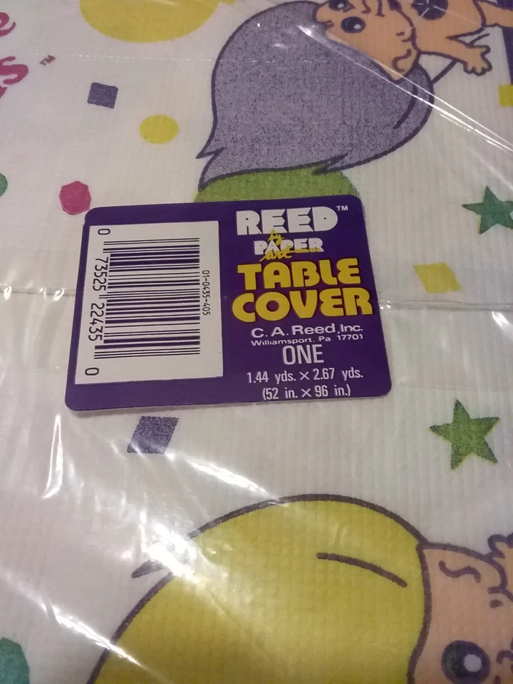 Винтажный 1990-х сокровище троллей бумаги стол чехол 52 x 96 сделано в США Бесплатная доставка! - Изображение 3 из 4