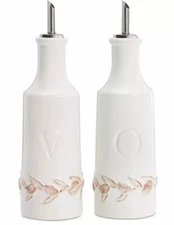 Martha Stewart Cruet Bottle 2 Peice  Set Collection For Oil  & Vinager  NEW