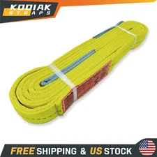 2"x4/6/8/10/12/15/20' 2-Ply Web Sling Flat Eye Tow Lift Strap Heavy Duty (1/2PC)