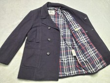 Vintage Burberry Jacket Coat Wool Cashmere Double Breasted Nova Check Kids 12y