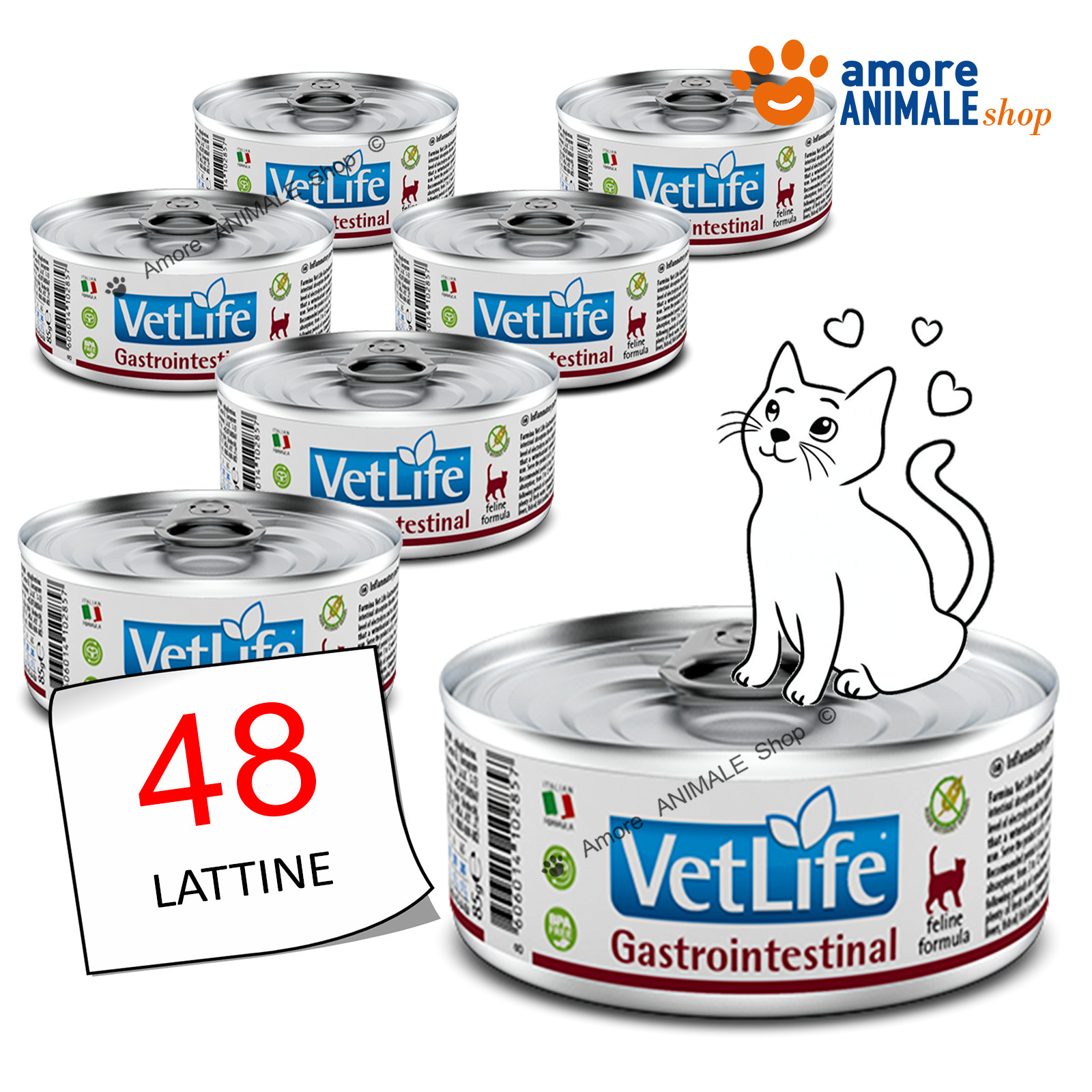 Farmina Vet-Life Feline Formula Gastrointestinal Umido - 85 g, Singola img 1