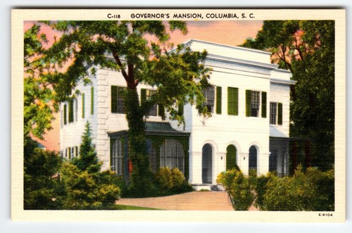 Governor's Mansion Building Columbia South Carolina Linen Postcard Unused SC