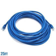 25FT Cat5E UTP Stranded Network Ethernet Patch Cable Blue Cat5 RJ45 LAN Wire