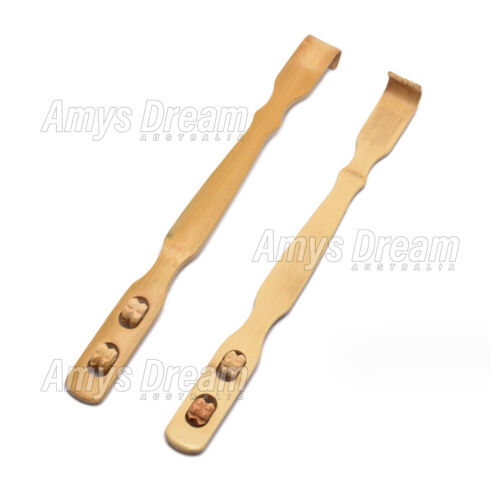 2x Long Reach Bamboo Scratch Back Scratcher Body Massage Itchy Relieve MEL - Picture 2 of 12