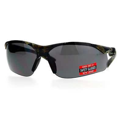 Black Lens Protective Safety Glasses UV 400 ANSI Z87.1+ Up Down Temple