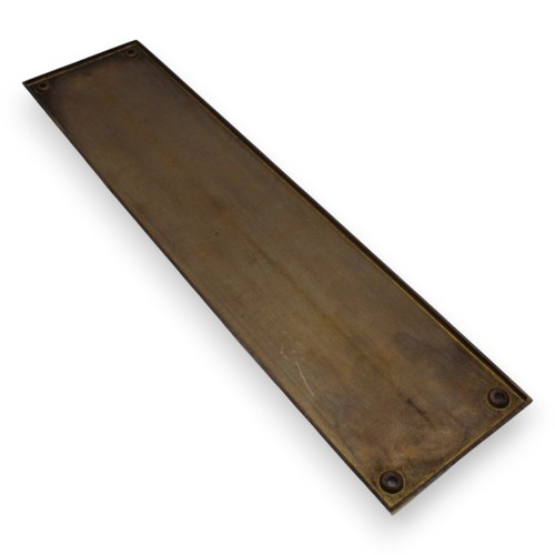 Solid Aged Brass Finger Push Plate Reeded Period Unlacquered 305mm x 75mm - Picture 7 of 18