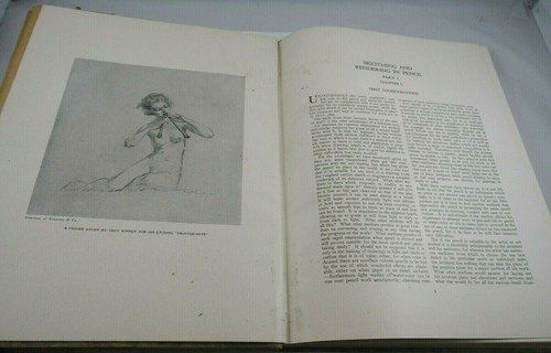 1922 "SKETCHING AND RENDERING IN PENCIL" G.CASWELL PRATT INST. OF ART TEXT BOOK - Picture 11 of 12
