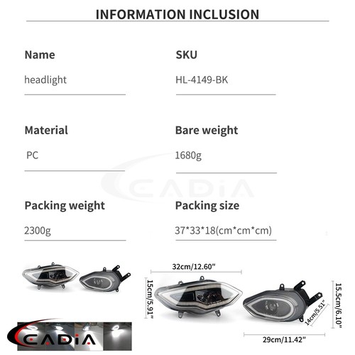 Faro LED E4 blanco haz alto/bajo conjunto DRL marca E para BMW S1000RR 2015-2018 - Imagen 9 de 9