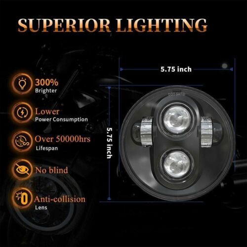 4PCS 5.75" 5-3/4" DOT LED Headlights Hi/Lo Beam for Chevy Impala El Camino 59-76 - Bild 3 von 6