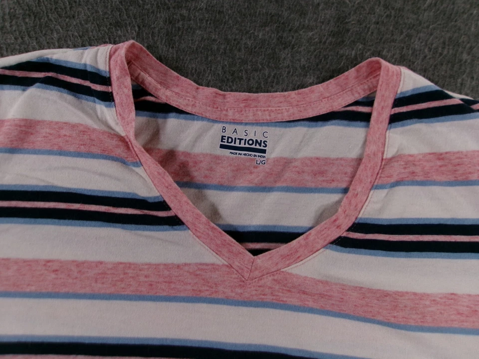 Top Ediciones Básicas Mujer Grande Rosa Azul Rayas Preppy Causal Colorido Playa Foto 2 de 4