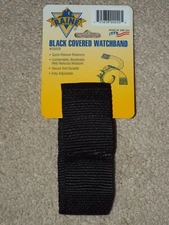 Raine Inc Military SWAT Style Covered Watchband Model# 0002B Black NWT
