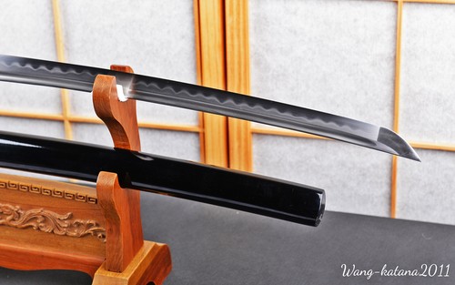 Espada real afilada samurái japonesa katana templada de arcilla templada plegada t10 grúa hecha a mano - Imagen 6 de 12