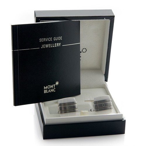 Montblanc Agate Classic Stainless Steel Cufflinks 106625 - Picture 3 of 3