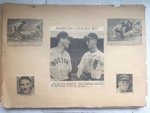 Vintage 1945 Detroit Tigers World Series Baseball Scrapbook Newspaper Clippings - Picture 3 of 7
