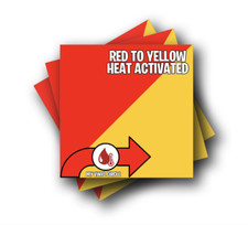 3 Pack 12" x 12" Red to Yellow Hot Temperature Color Change Adhesive Vinyl