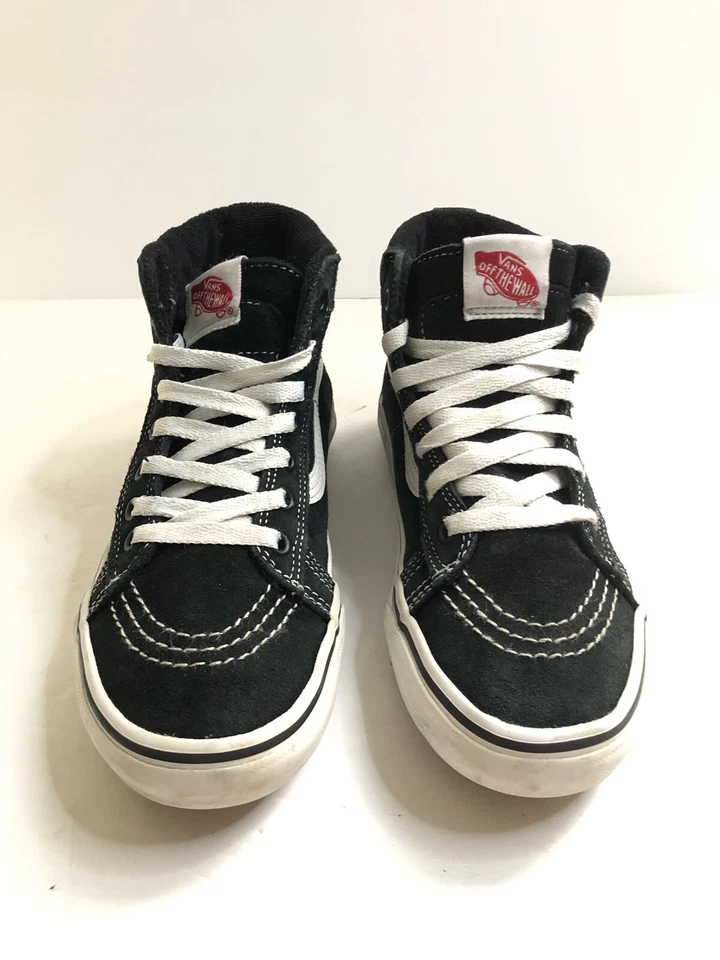 Vans Old Skool Sk8 Hi Shoes Youth Size 3y Athletic Canvas Skate Sneakers Black - Image 2 of 4