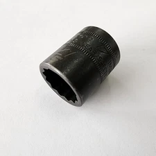 Snap-on Tools 2005 3/8" Drive 17mm Metric 12pt Shallow Impact Socket IMDFML17