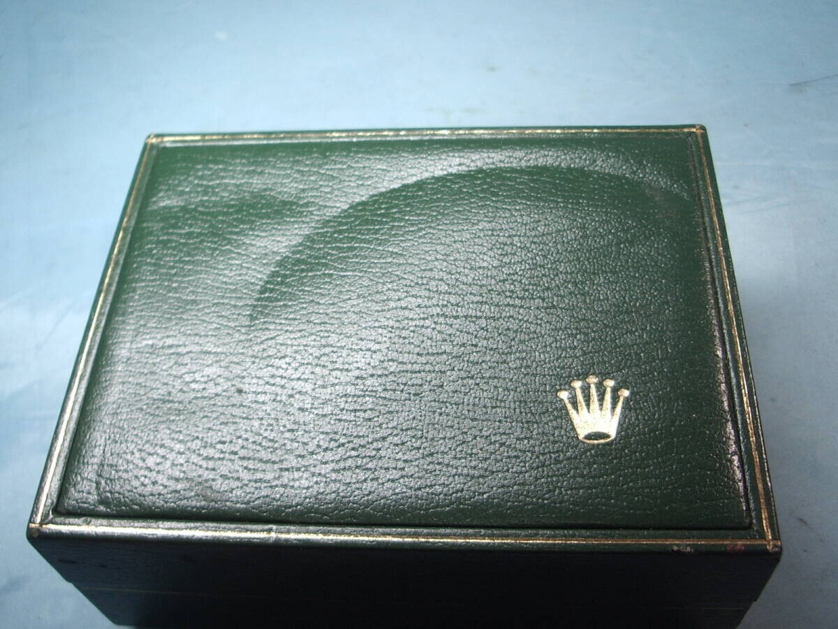 VINTAGE GENUINE ROLEX Green watch box case wood leather 11.00.2 250429003yA