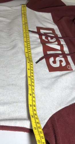 Levi's Men's Hoodie Size Med RN# 117508 Logo on Front White Burgundy - Picture 10 of 10