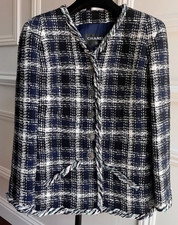 NEW CHANEL 18P TWEED GRIPOIX CC LOGO BUTTON JACKET BLAZER FR50