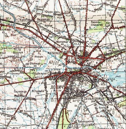 Russian Soviet Military Topographic Map - LOWICZ (Poland), 1:100 000, ed. 1986 - Picture 2 of 5