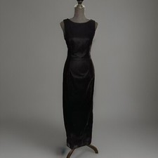 Vintage Jessica Scott McClintock Black Velvet Maxi Gown Dress Formal Prom