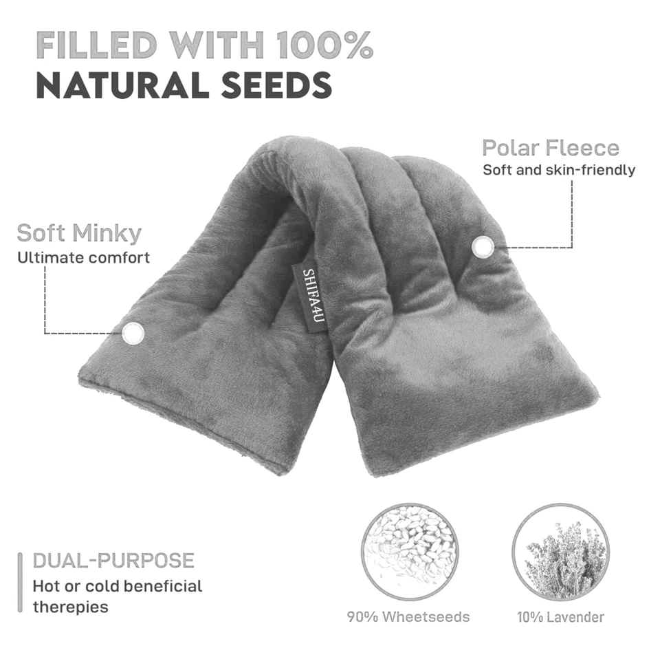 Wheat bags microwavable neck and shoulder – Reusable microwave heat pads Grey - Image 4 of 4