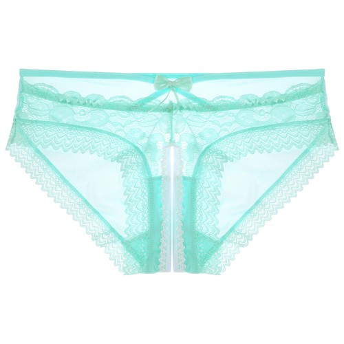 Men's Sheer Lace Briefs Low Waist Pouch Underwear Open Crotch Crossdress Panties - Picture 27 of 80