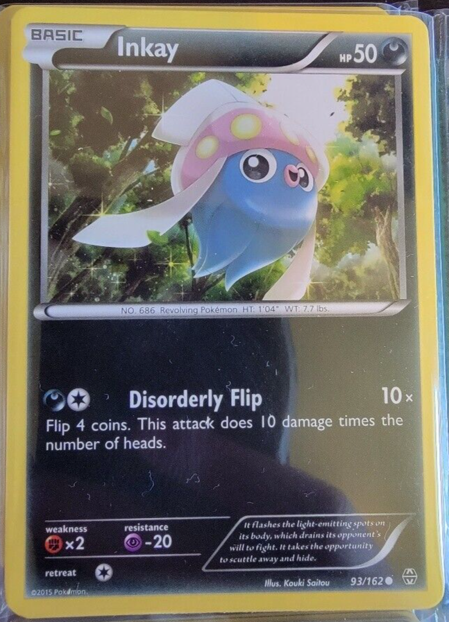 ☺︎RiokanA☺︎ Inkay # 93/162 XY: Breakthrough Set Pokemon Trading Cards TCG Game