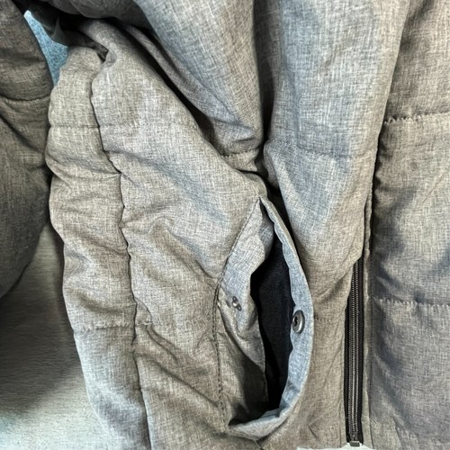 Timberland Puffer Jacket Boys 10/12 Medium Coat Gray Hooded Fleece-Lined (READ) - Picture 8 of 15