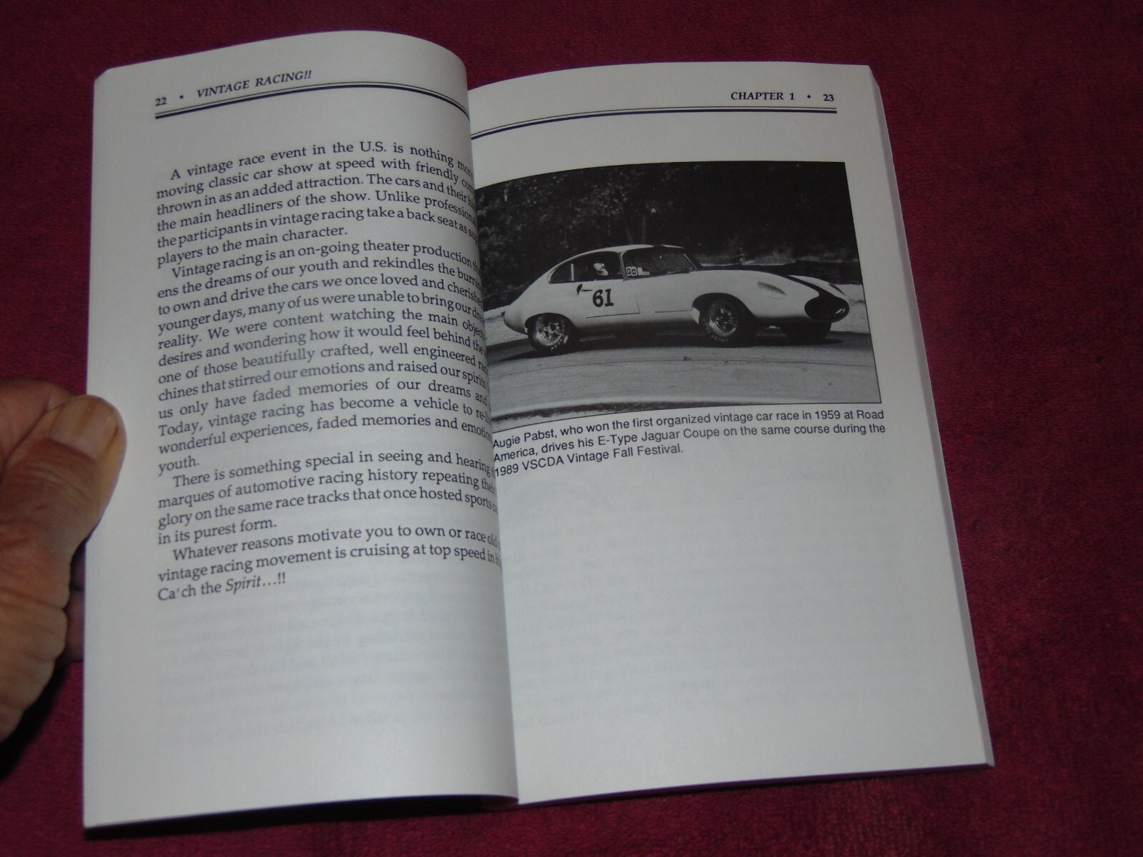 SIGNED 1990 1st SC BOOK: "VINTAGE RACING" BY JIM McCARTHY