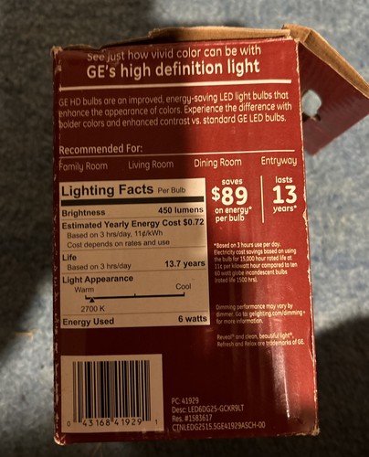 GE Lighting relax LED HD Soft White LED Decorative Crackle Glass G25 Globe, 6 - Picture 2 of 2