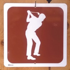 Golf Golfing Recreation Symbol Highway Route Sign
