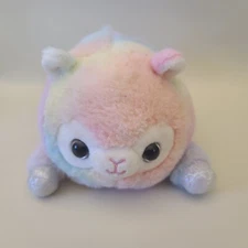 Walmart  Pastel Tie Dye Pink Blue Yellow Lying Llama Lamb Alpaca 6"