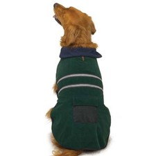 FLEECE REFLECTIVE Dog Pet Barn Coat JACKET Warm Soft Casual Canine XXLARGE GREEN