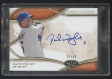 2014 TOPPS TIER ONE DAVID WRIGHT GOLD CERTIFIED AUTOGRAPH #ED 07/50 MINT   METS