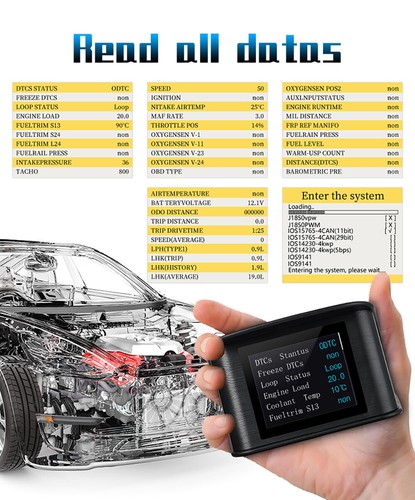 OBD2 HUD Car Head Up Display Gauge Water Oil Temp ETC Voltage Speed Meter Alarm - Picture 6 of 11