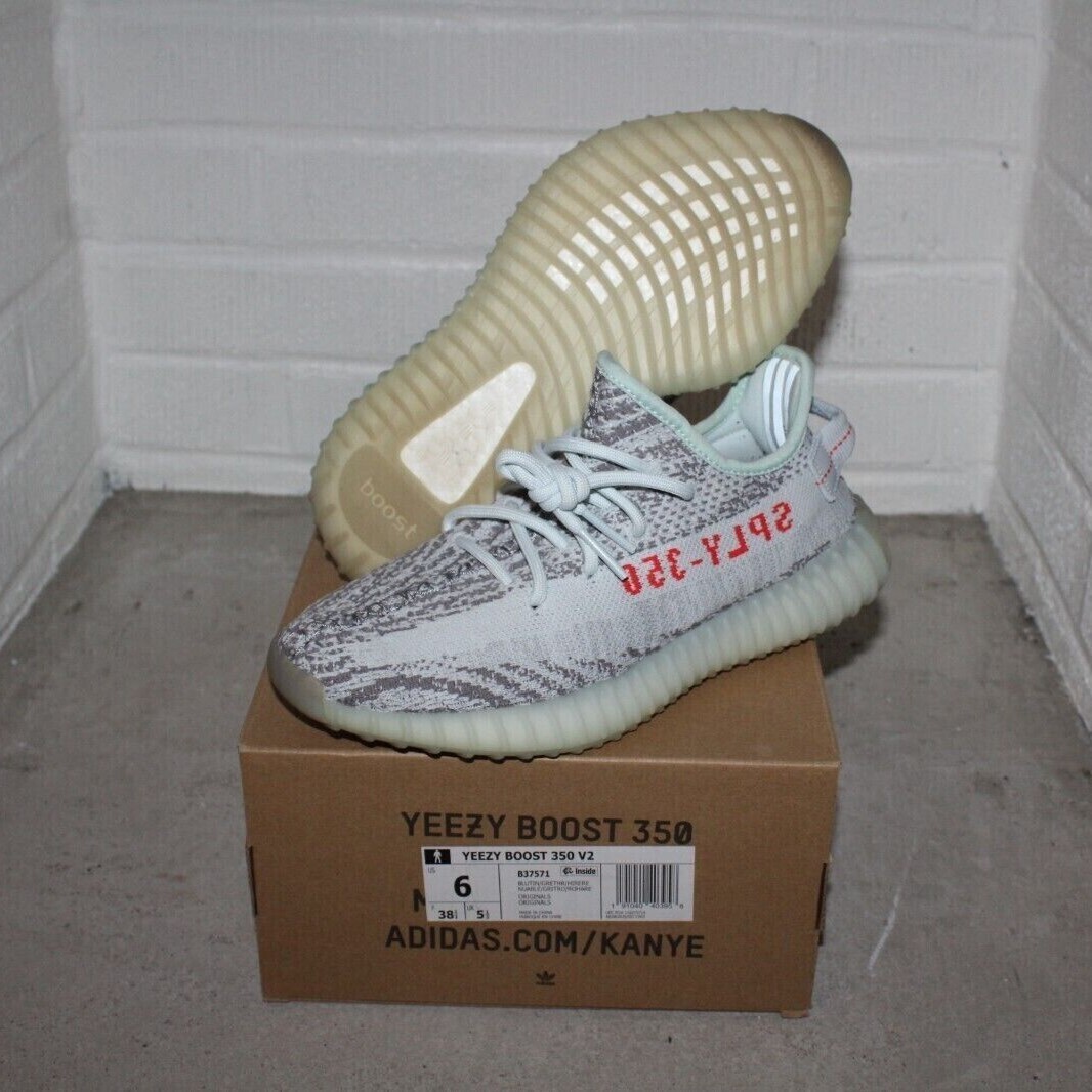 Adidas Yeezy Boost 350 V2 Low Blue Tint Size 6 B37571 Kanye West