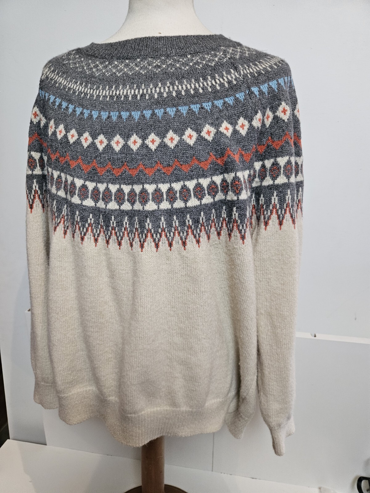 Emery Rose Warm Jumper Oversized Blended Fabric Tight Knit Chest Pattern  UK L image 3