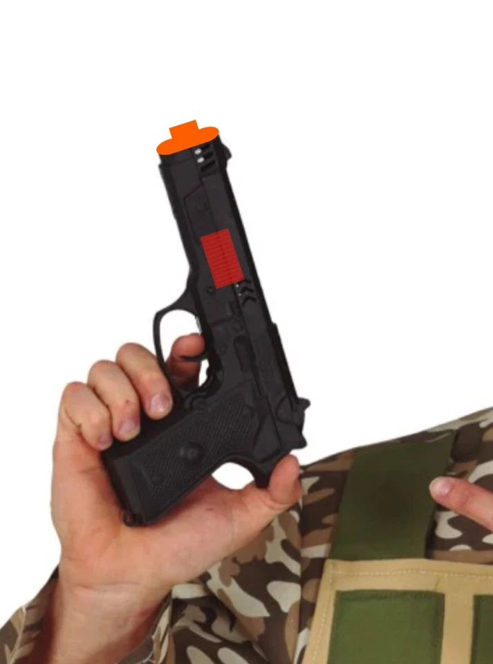 THE RUBBER PLANTATION ™ Toy Gun Plastic Handgun Detective Secret Agent Fancy Dress Fake Halloween Prop