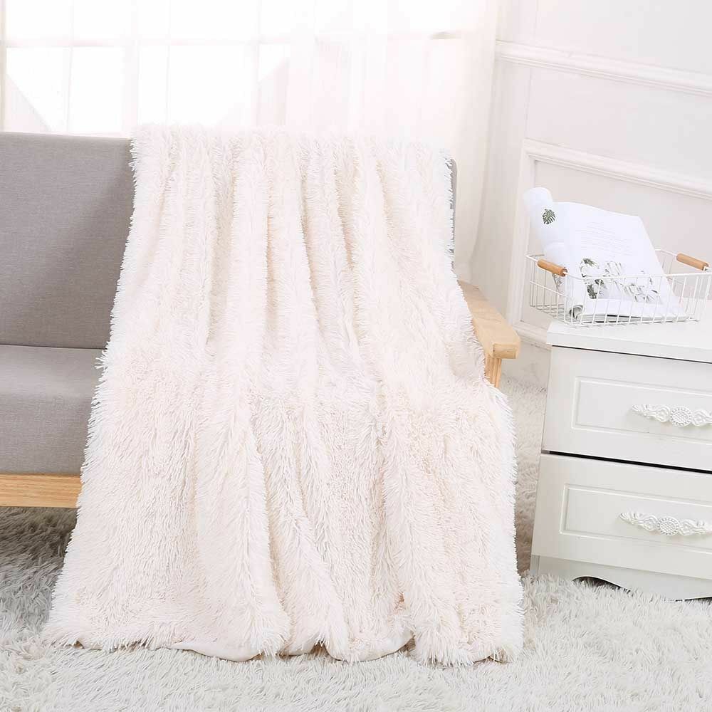 Soft Fuzzy Throw Blanket Plush Fur Big Large Warm Elegant Cozy Fluffy Shaggy  | eBay
