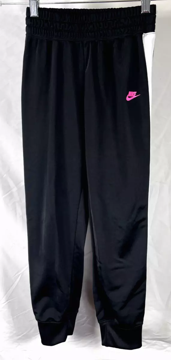 Nike Girls Black Sweatpants Joggers Draw String Pockets Black