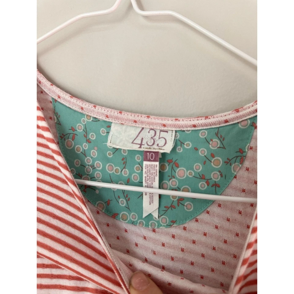 Matilda Jane 435 Tween Girls 10 Line Orange Salmon Stripe Soft t-shirt blouse - Image 3 of 3