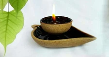 Ceramic Oil Lamp with Cotton Wicks Religious Items Gifts Home Decorations