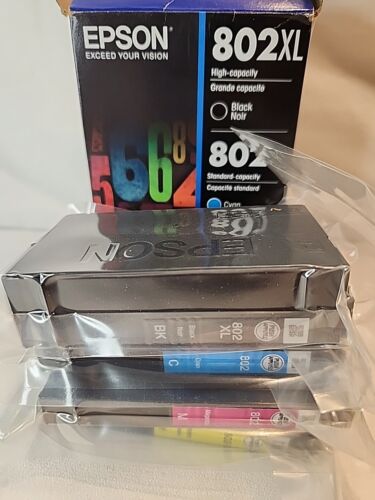 NEW GENUINE - EPSON 802XL COMBO INK CARTRIDGES - T802XL -BCS Sealed Bags 2027