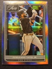 🔥FERNANDO TATIS JR. 2022 PANINI THREE AND TWO HOLO REFRACTOR #'d 12/15!🔥