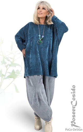 LAGENLOOK Ballon-Hose Winter Cord blau-grau XL-XXL-XXXL 46 48 50 52 54 56 58 - Bild 19 von 20