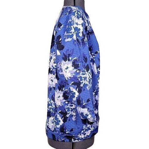 NWOT Isaac Mizrahi Live! Floral Printed Diamond Quilted Knit Jacket Sz S - Picture 3 of 14
